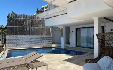 Villa Lysandra 8, Kalkan Akbel bölgesinde 4 kişilik deniz manzaralı villa