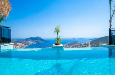 Villa Lysandra 11, Kalkan Akbel bölgesinde 4 kişilik deniz manzaralı villa