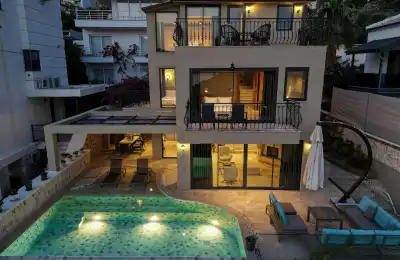 VİLLA LUXERA 4, Kalkan Kızıltaş bölgesinde merkezi konumda deniz manzaralı 6 kişilik kiralık villa 