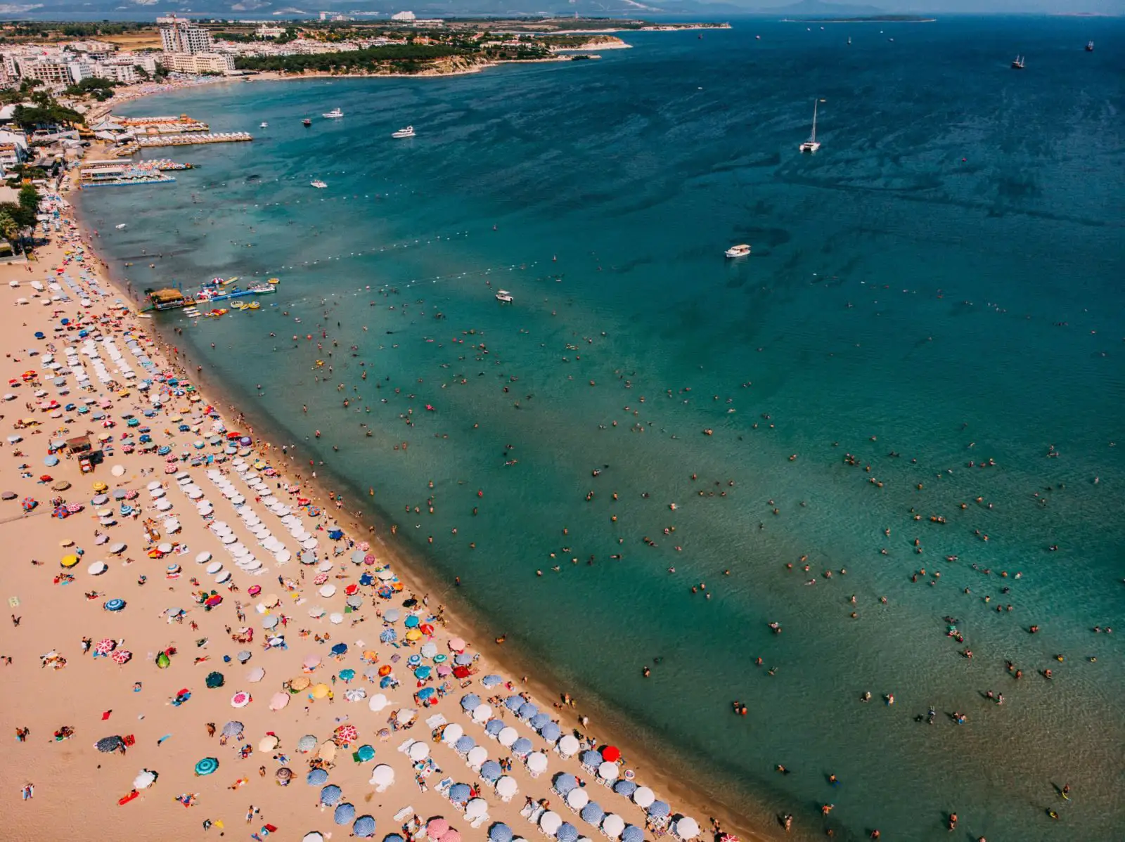 aydın altınkum plajının havadan fotoğrafı