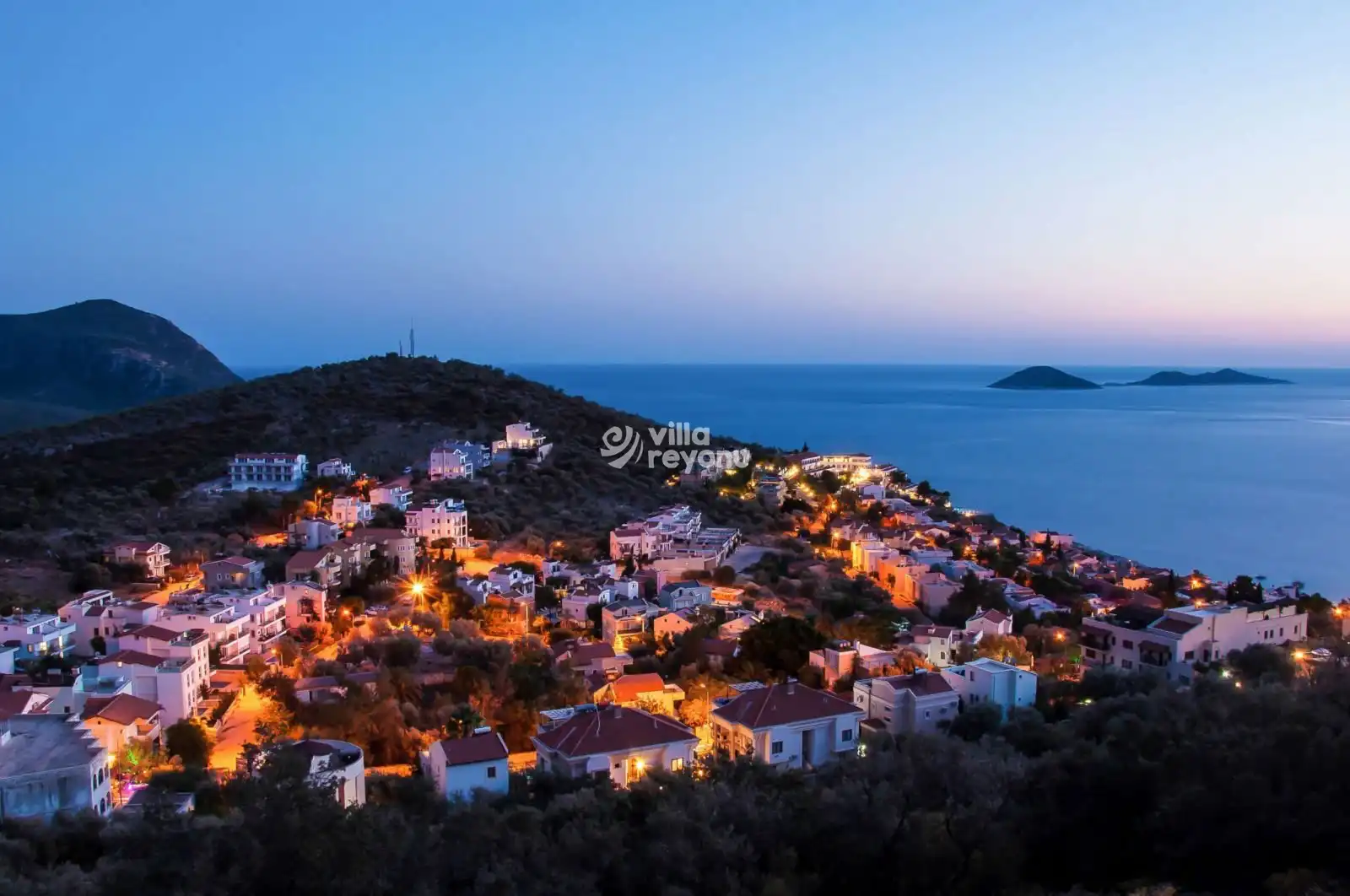 kalkan panoramik gece fotoğrafı