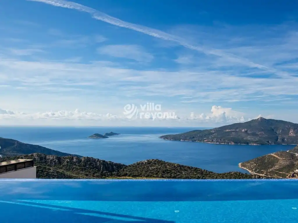 a villa with infinity pool in kalkan
